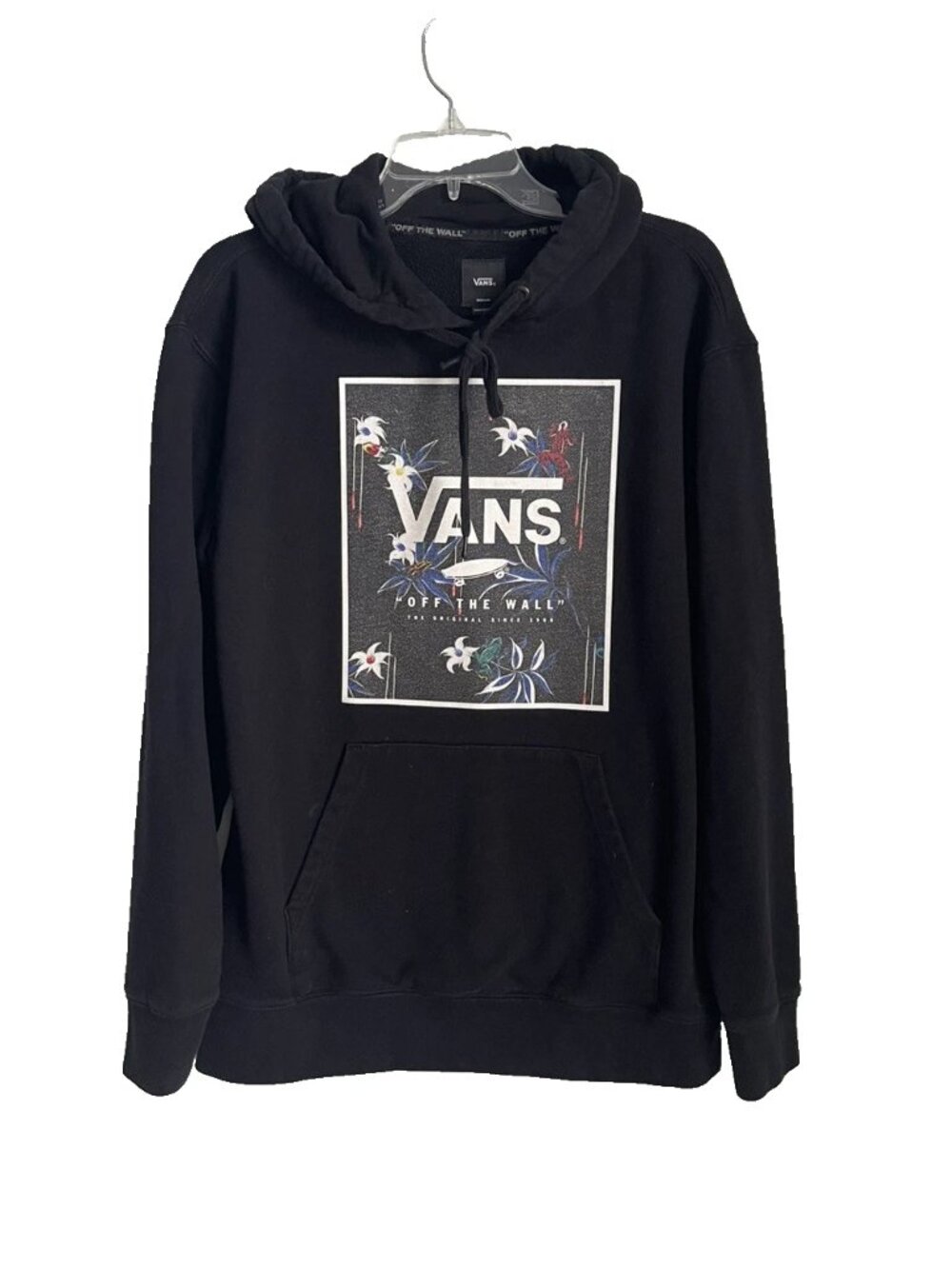 Vans Off The Wall Black Dart Floral Hoodie Skater Streetwear Men's